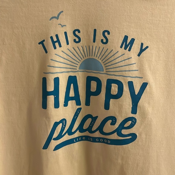LIFE IS GOOD Women’s Short Sleeve Relaxed “MY HAPPY PLACE” Crusher Tee - Picture 2 of 6